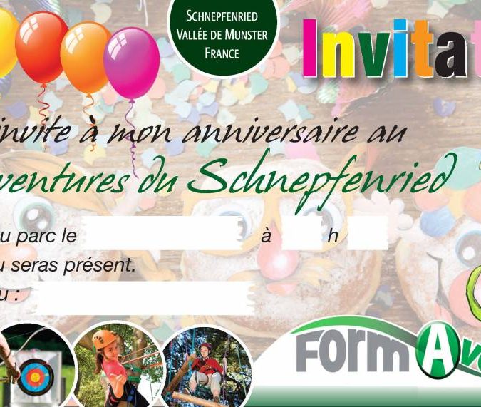 CARTON DINVITATION 675X571 | Form aventures Forfaits Anniversaires Enfants Remiremont